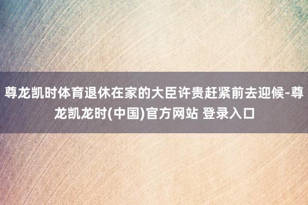 尊龙凯时体育退休在家的大臣许贵赶紧前去迎候-尊龙凯龙时(中国)官方网站 登录入口