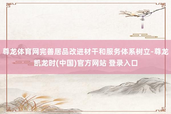 尊龙体育网完善居品改进材干和服务体系树立-尊龙凯龙时(中国)官方网站 登录入口