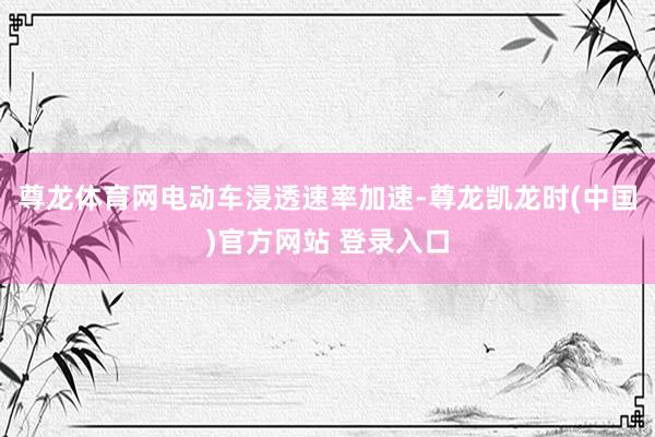 尊龙体育网　　电动车浸透速率加速-尊龙凯龙时(中国)官方网站 登录入口