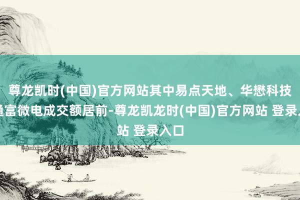 尊龙凯时(中国)官方网站其中易点天地、华懋科技、通富微电成交额居前-尊龙凯龙时(中国)官方网站 登录