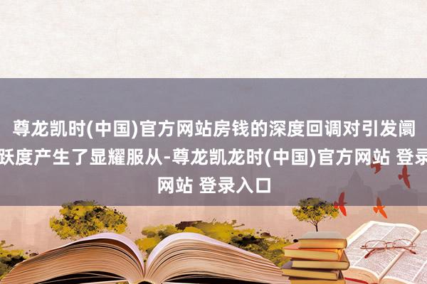 尊龙凯时(中国)官方网站房钱的深度回调对引发阛阓活跃度产生了显耀服从-尊龙凯龙时(中国)官方网站 登