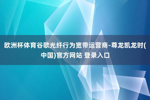 欧洲杯体育谷歌光纤行为宽带运营商-尊龙凯龙时(中国)官方网站 登录入口