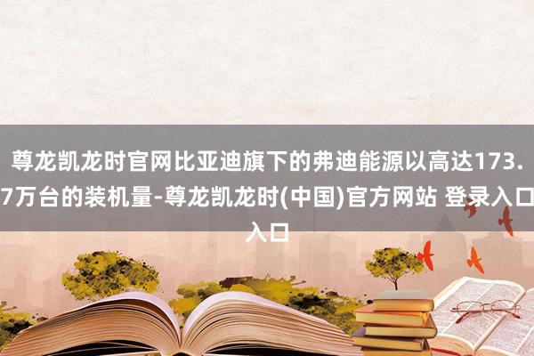 尊龙凯龙时官网比亚迪旗下的弗迪能源以高达173.7万台的装机量-尊龙凯龙时(中国)官方网站 登录入口