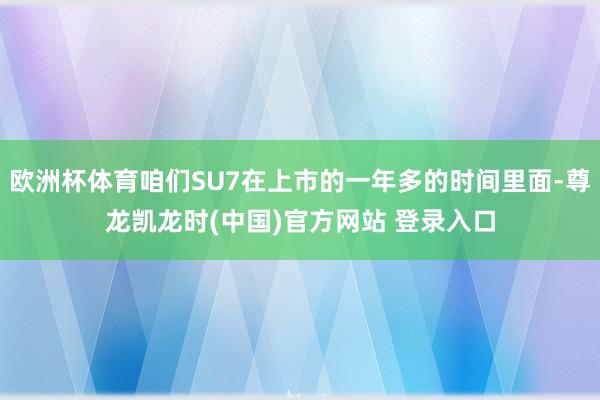 欧洲杯体育咱们SU7在上市的一年多的时间里面-尊龙凯龙时(中国)官方网站 登录入口