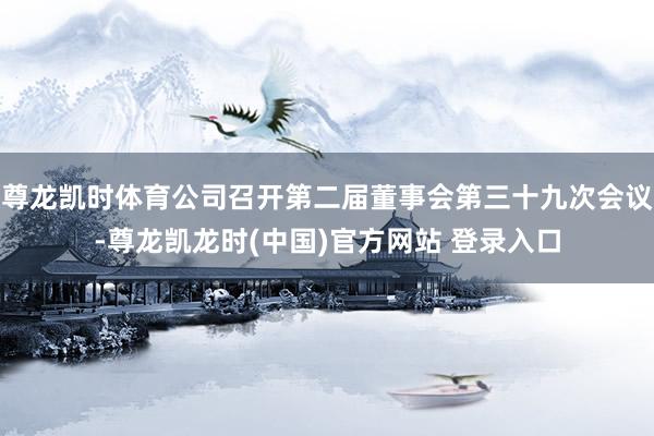 尊龙凯时体育公司召开第二届董事会第三十九次会议-尊龙凯龙时(中国)官方网站 登录入口