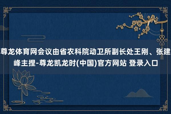 尊龙体育网会议由省农科院动卫所副长处王刚、张建峰主捏-尊龙凯龙时(中国)官方网站 登录入口