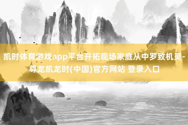凯时体育游戏app平台开拓现场家庭从中罗致机灵-尊龙凯龙时(中国)官方网站 登录入口