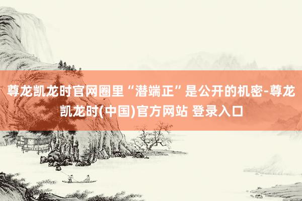 尊龙凯龙时官网圈里“潜端正”是公开的机密-尊龙凯龙时(中国)官方网站 登录入口