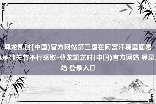 尊龙凯时(中国)官方网站第三国在阿富汗境里面署军事基础关节不行采取-尊龙凯龙时(中国)官方网站 登录入口