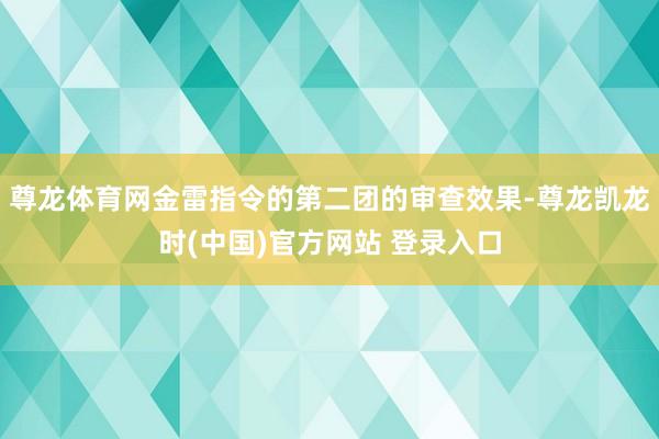尊龙体育网金雷指令的第二团的审查效果-尊龙凯龙时(中国)官方网站 登录入口