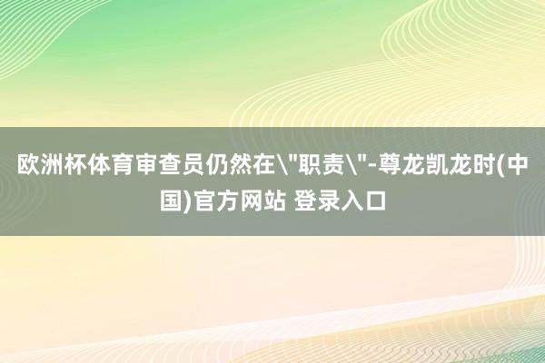 欧洲杯体育审查员仍然在