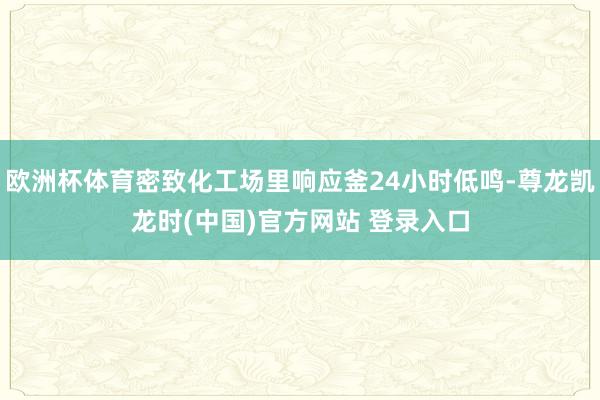 欧洲杯体育密致化工场里响应釜24小时低鸣-尊龙凯龙时(中国)官方网站 登录入口